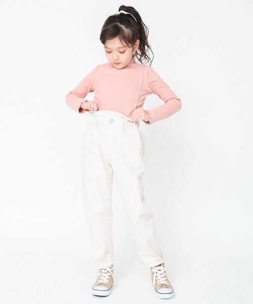 BRANSHES（ブランシェス）の「【もちもちニットソー】配色メロウ長袖Tシャツ ロンT<br>（Tシャツ/カットソー・キッズ・アイボリー/ブラウン/チャコールグレー/ピンク・140/130/100/150/110/120）」の15枚目の写真