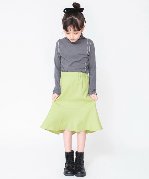 BRANSHES（ブランシェス）の「【もちもちニットソー】配色メロウ長袖Tシャツ ロンT<br>（Tシャツ/カットソー・キッズ・アイボリー/ブラウン/チャコールグレー/ピンク・140/130/100/150/110/120）」の9枚目の写真