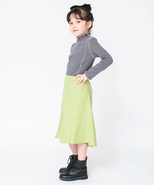 BRANSHES（ブランシェス）の「【もちもちニットソー】配色メロウ長袖Tシャツ ロンT<br>（Tシャツ/カットソー・キッズ・アイボリー/ブラウン/チャコールグレー/ピンク・140/130/100/150/110/120）」の8枚目の写真