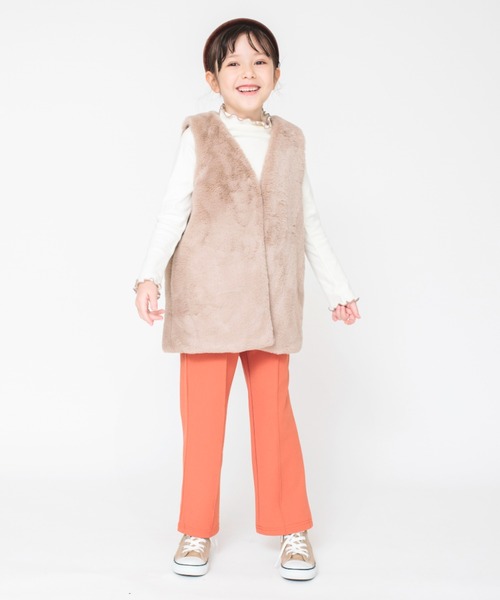 BRANSHES（ブランシェス）の「【もちもちニットソー】配色メロウ長袖Tシャツ ロンT<br>（Tシャツ/カットソー・キッズ・アイボリー/ブラウン/チャコールグレー/ピンク・140/130/100/150/110/120）」の20枚目の写真