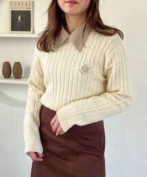 MAJESTIC LEGON | ポイントロゴミニケーブルニット(ニット/セーター)