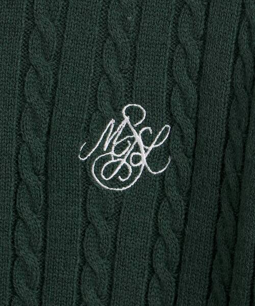 MAJESTIC LEGON（マジェスティックレゴン）の「ポイントロゴミニケーブルニット（ニット/セーター・レディース・ベージュ/グリーン/アイボリー・MEDIUM）」の7枚目の写真
