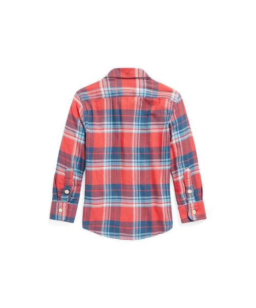 POLO RALPH LAUREN CHILDRENSWEAR(ポロ ラルフ ローレン チルドレンズウェア)の「プラッド パフォーマンス コットン ツイル ワークシャツ(シャツ/ブラウス・キッズ・レッド・4/6/7)」の2枚目の写真