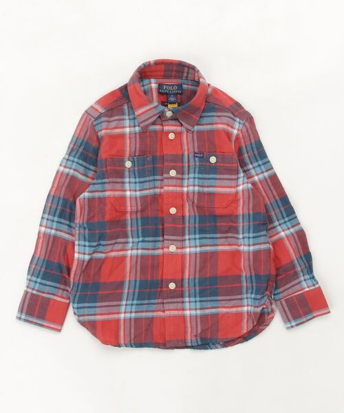 POLO RALPH LAUREN CHILDRENSWEAR(ポロ ラルフ ローレン チルドレンズウェア)の「プラッド パフォーマンス コットン ツイル ワークシャツ(シャツ/ブラウス・キッズ・レッド・4/6/7)」の4枚目の写真