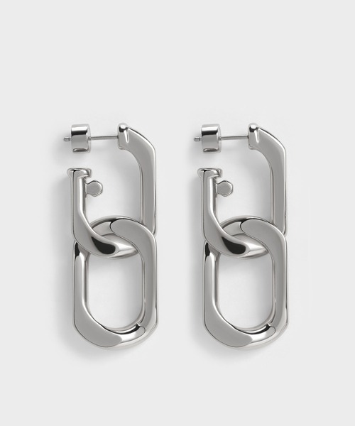 CHARLES & KEITH（チャールズ & キース）の「Gabine ガビーヌ チェーンリンクドロップピアス（ピアス（両耳用）・レディース・ゴールド系その他/ゴールド/ブラック/マルチ/シルバー・FREE）」の3枚目の写真