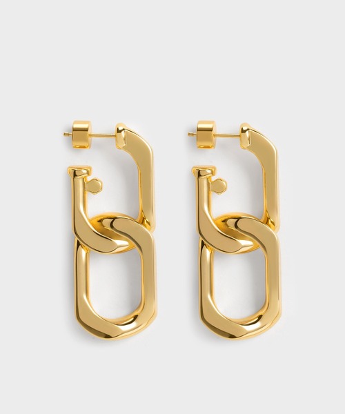 CHARLES & KEITH（チャールズ & キース）の「Gabine ガビーヌ チェーンリンクドロップピアス（ピアス（両耳用）・レディース・ゴールド系その他/ゴールド/ブラック/マルチ/シルバー・FREE）」の4枚目の写真