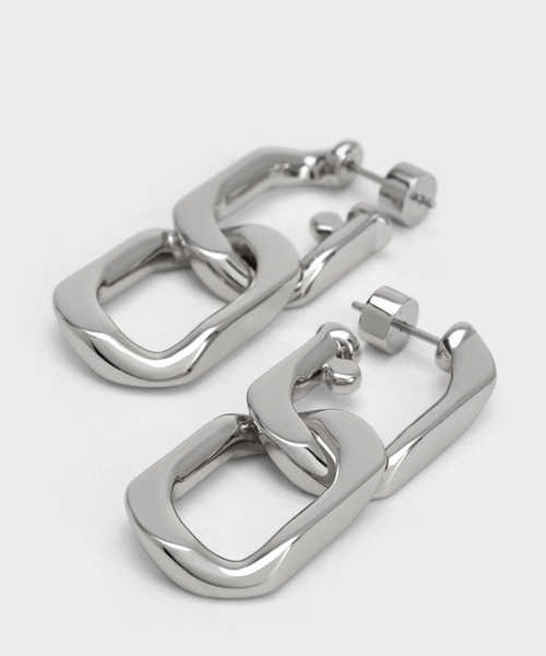CHARLES & KEITH（チャールズ & キース）の「Gabine ガビーヌ チェーンリンクドロップピアス（ピアス（両耳用）・レディース・ゴールド系その他/ゴールド/ブラック/マルチ/シルバー・FREE）」の7枚目の写真