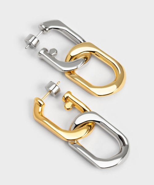 CHARLES & KEITH（チャールズ & キース）の「Gabine ガビーヌ チェーンリンクドロップピアス（ピアス（両耳用）・レディース・ゴールド系その他/ゴールド/ブラック/マルチ/シルバー・FREE）」の10枚目の写真