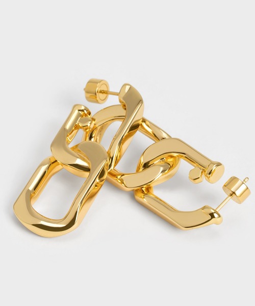 CHARLES & KEITH（チャールズ & キース）の「Gabine ガビーヌ チェーンリンクドロップピアス（ピアス（両耳用）・レディース・ゴールド系その他/ゴールド/ブラック/マルチ/シルバー・FREE）」の8枚目の写真