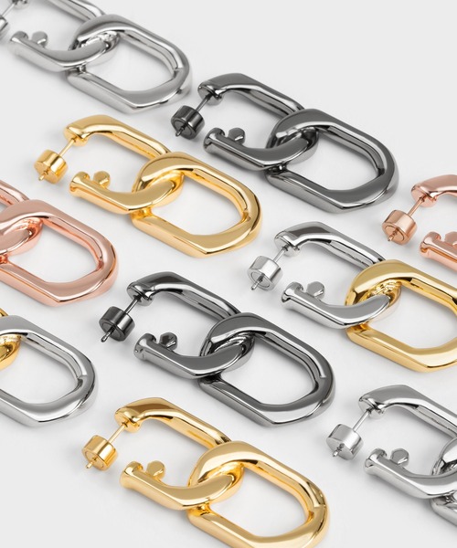 CHARLES & KEITH（チャールズ & キース）の「Gabine ガビーヌ チェーンリンクドロップピアス（ピアス（両耳用）・レディース・ゴールド系その他/ゴールド/ブラック/マルチ/シルバー・FREE）」の11枚目の写真