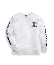 美品 HARLEY DAVIDSON ロンT ブラック M スカル刺繍 タグ付き スカル・ロングスリーブTシャツ -ハーレーダビッドソン公式