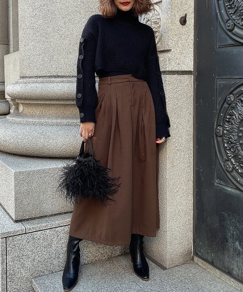 esutoreja（エストレジャ）の「ボタンドスリーブショートニット（ニット/セーター・レディース・グレー/レッド系/ブラック・FREE）」の8枚目の写真