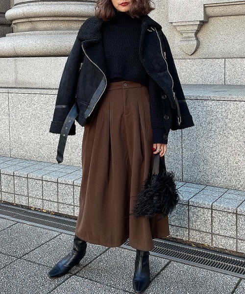 esutoreja（エストレジャ）の「ボタンドスリーブショートニット（ニット/セーター・レディース・グレー/レッド系/ブラック・FREE）」の9枚目の写真