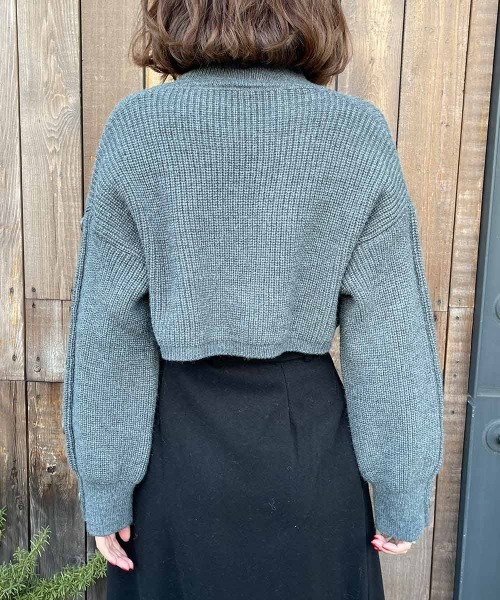 esutoreja（エストレジャ）の「ボタンドスリーブショートニット（ニット/セーター・レディース・グレー/レッド系/ブラック・FREE）」の12枚目の写真