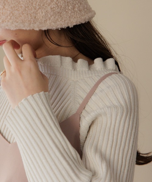 flower（フラワー）の「スパークルリブニット2（ニット/セーター・レディース・アイボリー/グリーン/ピンク・FREE）」の14枚目の写真