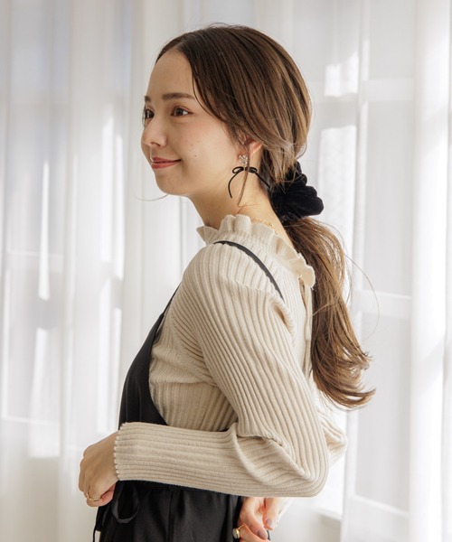 flower（フラワー）の「スパークルリブニット2（ニット/セーター・レディース・アイボリー/グリーン/ピンク・FREE）」の11枚目の写真