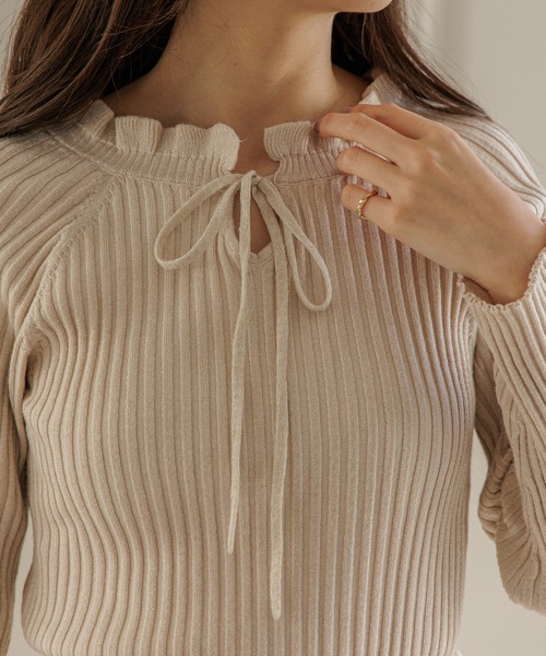 flower（フラワー）の「スパークルリブニット2（ニット/セーター・レディース・アイボリー/グリーン/ピンク・FREE）」の22枚目の写真