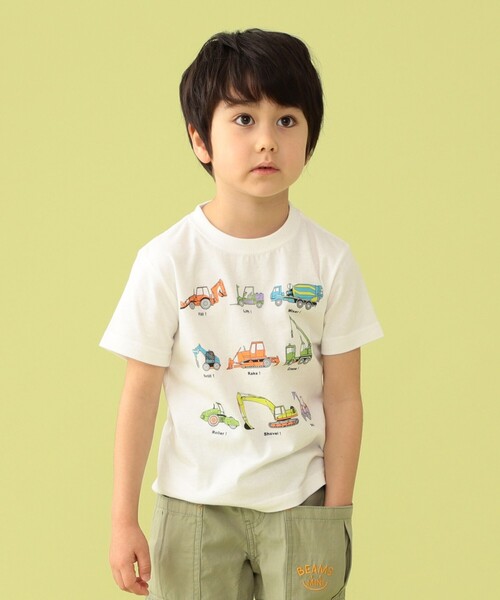 BEAMS mini（ビームスミニ）の「BEAMS mini / ワーキングカー Tシャツ 23SS（90～130cm）（Tシャツ/カットソー・キッズ・その他/オフホワイト/ブルー・130/110/120/90/100）」の22枚目の写真