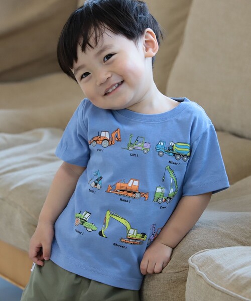 BEAMS mini（ビームスミニ）の「BEAMS mini / ワーキングカー Tシャツ 23SS（90～130cm）（Tシャツ/カットソー・キッズ・その他/オフホワイト/ブルー・130/110/120/90/100）」の18枚目の写真