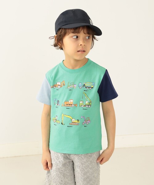 BEAMS mini（ビームスミニ）の「BEAMS mini / ワーキングカー Tシャツ 23SS（90～130cm）（Tシャツ/カットソー・キッズ・その他/オフホワイト/ブルー・130/110/120/90/100）」の16枚目の写真