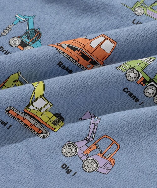 BEAMS mini（ビームスミニ）の「BEAMS mini / ワーキングカー Tシャツ 23SS（90～130cm）（Tシャツ/カットソー・キッズ・その他/オフホワイト/ブルー・130/110/120/90/100）」の6枚目の写真