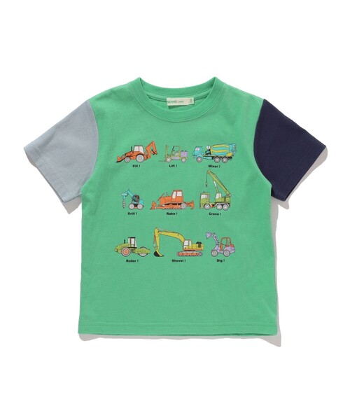 BEAMS mini（ビームスミニ）の「BEAMS mini / ワーキングカー Tシャツ 23SS（90～130cm）（Tシャツ/カットソー・キッズ・その他/オフホワイト/ブルー・130/110/120/90/100）」の5枚目の写真