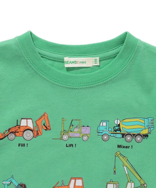 BEAMS mini（ビームスミニ）の「BEAMS mini / ワーキングカー Tシャツ 23SS（90～130cm）（Tシャツ/カットソー・キッズ・その他/オフホワイト/ブルー・130/110/120/90/100）」の4枚目の写真
