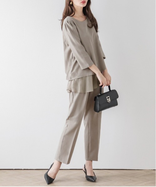 La-gemme（ラジェム）の「バックレースセットアップ（セットアップ・レディース・グレー系その他/グレイッシュベージュ/ブラック/ネイビー・M/L）」の9枚目の写真