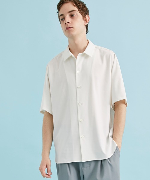 CITY TOKYO（シティトウキョウ）の「バックチェッカーショートスリーブシャツ（シャツ/ブラウス・メンズ・ダークグレー/ホワイト/ブラック・1/2）」の4枚目の写真