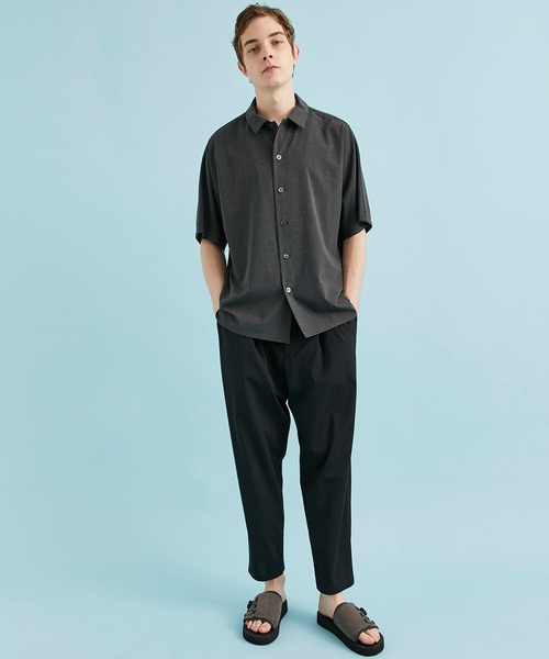 CITY TOKYO（シティトウキョウ）の「バックチェッカーショートスリーブシャツ（シャツ/ブラウス・メンズ・ダークグレー/ホワイト/ブラック・1/2）」の12枚目の写真