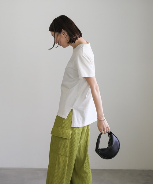 select MOCA（セレクトモカ）の「楊柳プリーツワイドカーゴパンツ（カーゴパンツ・レディース・ブラック/ライトオリーブ・FREE）」の7枚目の写真
