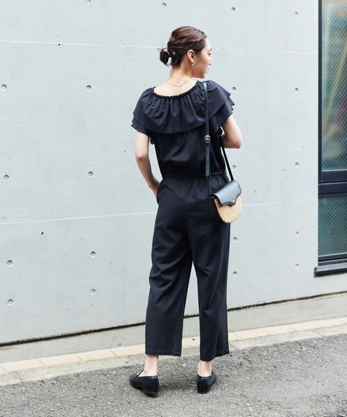 FREAK'S STORE（フリークスストア）の「【限定展開】インド リネン フリル オールインワン（2WAY）（つなぎ/オールインワン・レディース・ターコイズブルー/ブラウン/ナチュラル/ブラック・MEDIUM/SMALL）」の7枚目の写真