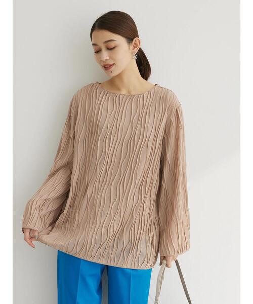 Green　Parks（グリーンパークス）の「ウエーブシアープルオーバー（Tシャツ/カットソー・レディース・グリーン/ベージュ/オフホワイト/ブラック・FREE）」の14枚目の写真