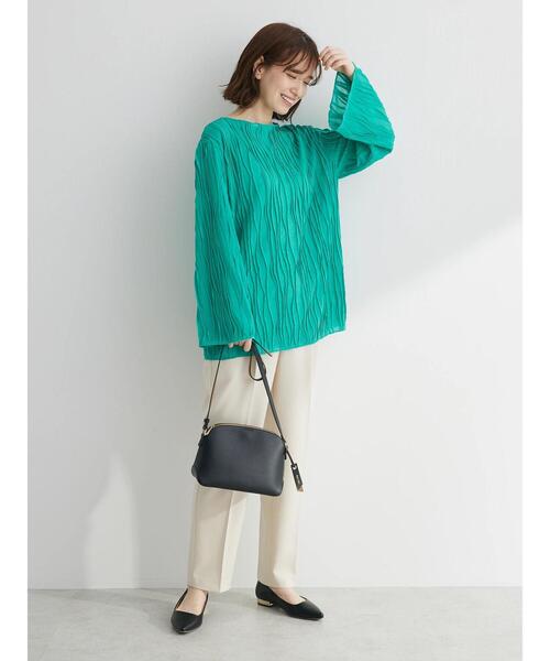 Green　Parks（グリーンパークス）の「ウエーブシアープルオーバー（Tシャツ/カットソー・レディース・グリーン/ベージュ/オフホワイト/ブラック・FREE）」の17枚目の写真