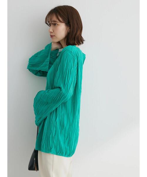 Green　Parks（グリーンパークス）の「ウエーブシアープルオーバー（Tシャツ/カットソー・レディース・グリーン/ベージュ/オフホワイト/ブラック・FREE）」の12枚目の写真