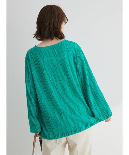 Green　Parks（グリーンパークス）の「ウエーブシアープルオーバー（Tシャツ/カットソー・レディース・グリーン/ベージュ/オフホワイト/ブラック・FREE）」の21枚目の写真