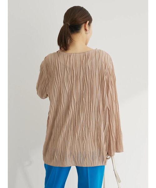 Green　Parks（グリーンパークス）の「ウエーブシアープルオーバー（Tシャツ/カットソー・レディース・グリーン/ベージュ/オフホワイト/ブラック・FREE）」の13枚目の写真