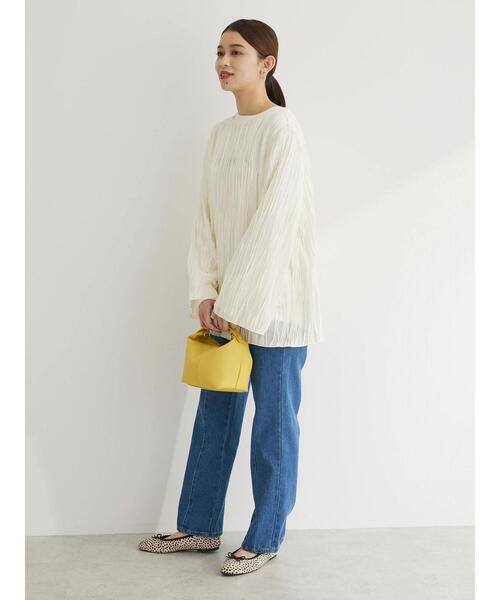 Green　Parks（グリーンパークス）の「ウエーブシアープルオーバー（Tシャツ/カットソー・レディース・グリーン/ベージュ/オフホワイト/ブラック・FREE）」の16枚目の写真