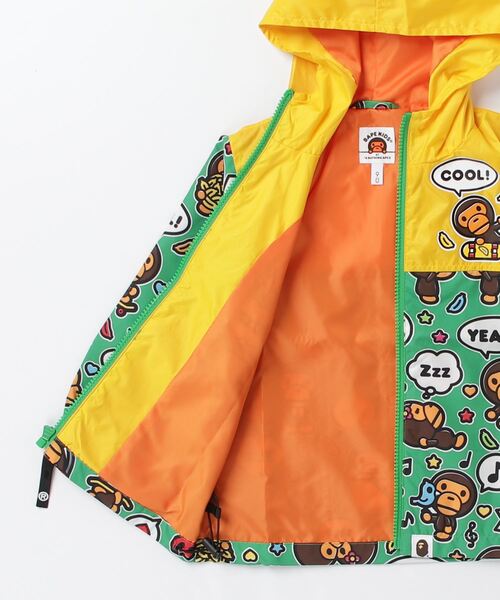 A BATHING APE(アベイシングエイプ)の「BABY MILO SPEECH BALLOON COLOR BLOCK HOODIE JACKET K(マウンテンパーカー・キッズ・サックスブルー/イエロー・140/130/110/100/120/90)」の5枚目の写真