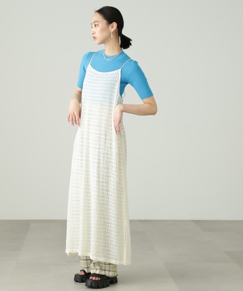 FREE'S MART（フリーズマート）の「シャーリングシアーキャミワンピース（ワンピース・レディース・ブラック/ホワイト・FREE）」の22枚目の写真