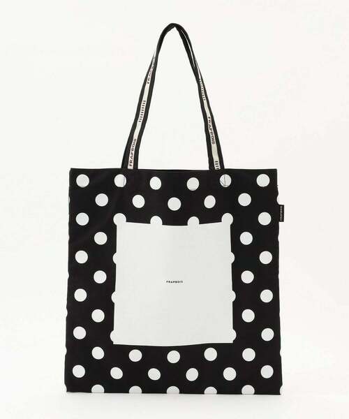 FRAPBOIS（フラボア）の「ドットロゴトート（トートバッグ・レディース・ブラック/キナリ・FREE）」の2枚目の写真