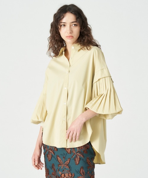 LOVELESS(ラブレス)の「スリーブプリーツシャツ(シャツ/ブラウス・レディース・グリーン系その他/パープル系その他/ブラック/オフホワイト・FREE)」の3枚目の写真