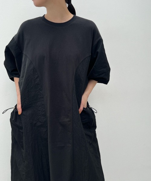 y/m（イム）の「ドロストポケットナイロンワンピース（ワンピース・レディース・ブラック/カーキ・FREE）」の9枚目の写真