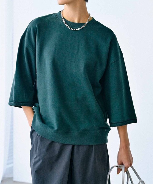 IEDIT(イディット)の「IEDIT USAコットンのラフシルエットなスウェットトップス(スウェット・レディース・オフホワイト/ライトブルー/ダークグリーン・MEDIUM/LARGE/X-LARGE/XX-LARGE/XXX-LARGE/SMALL)」の5枚目の写真