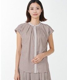 m.f.editorial | エムエフエディトリアルレディース/m.f.editorial:Women 配色バンドカラー 半袖比翼ブラウス(シャツ/ブラウス)