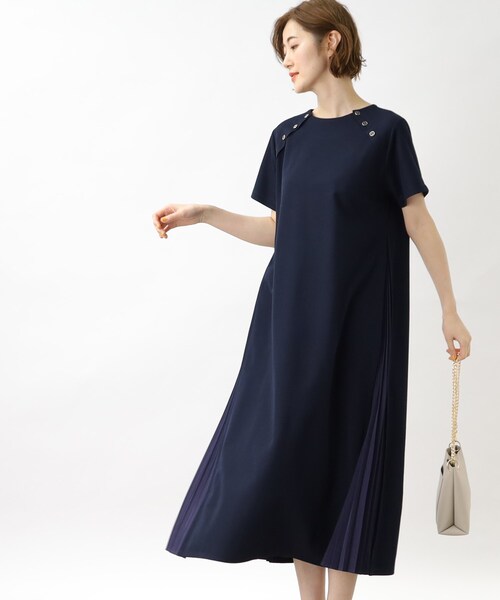 grove（グローブ）の「◆サイドプリーツカノコワンピース（ワンピース・レディース・ナチュラル/ブラック/ネイビー・02/03/04/01/05）」の3枚目の写真