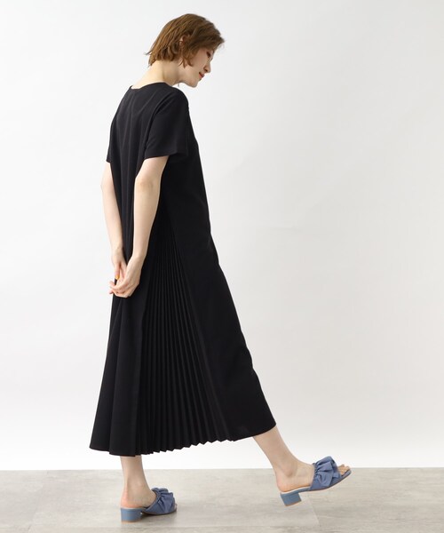 grove（グローブ）の「◆サイドプリーツカノコワンピース（ワンピース・レディース・ナチュラル/ブラック/ネイビー・02/03/04/01/05）」の5枚目の写真