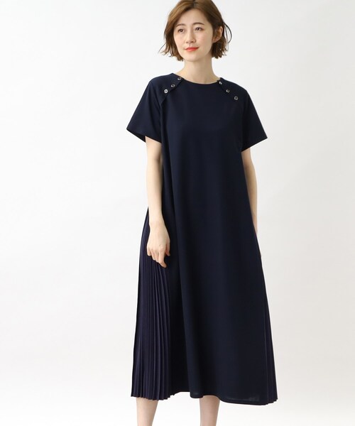 grove（グローブ）の「◆サイドプリーツカノコワンピース（ワンピース・レディース・ナチュラル/ブラック/ネイビー・02/03/04/01/05）」の12枚目の写真