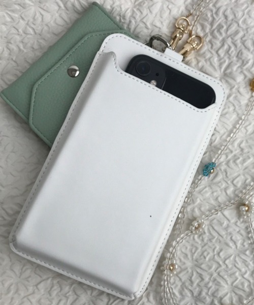 WEGO（ウィゴー）の「WEGO/シンプルPUスマホポーチ（スマホグッズ・レディース・ホワイト/ブラック・FREE）」の11枚目の写真