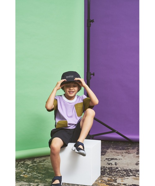 maarook（マルーク）の「天竺・モノトーンボーダーポケットTシャツ（Tシャツ/カットソー・キッズ・パープル・120cm/130cm/110cm/100cm/90cm）」の3枚目の写真